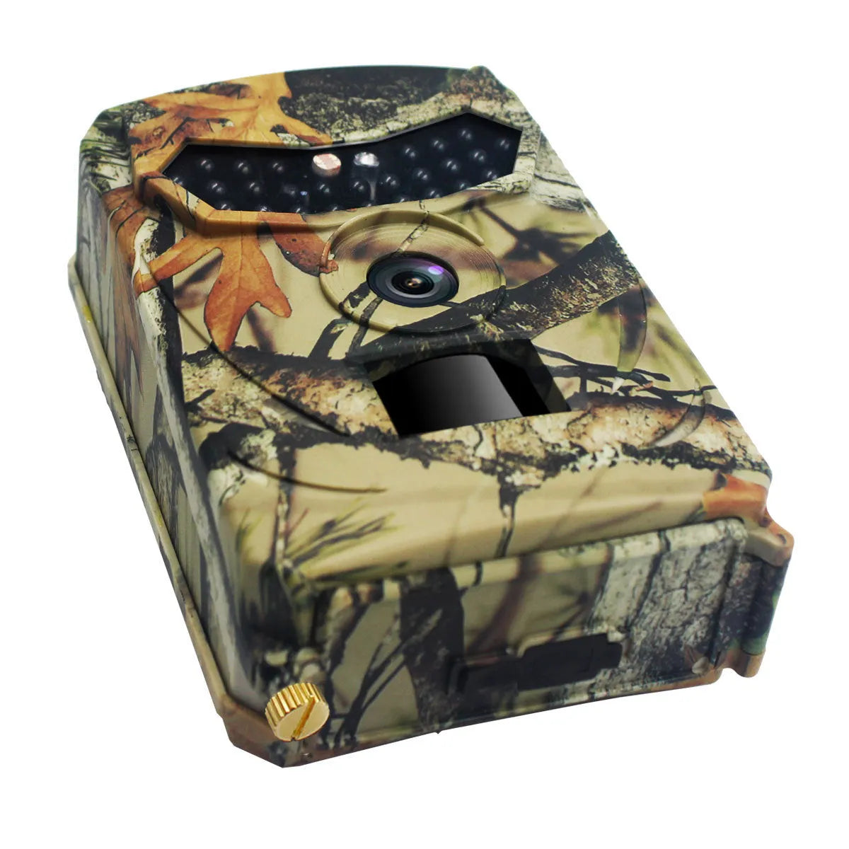 Yellow-brown 16MP hunting game camera with infrared night vision for wildlife monitoring
