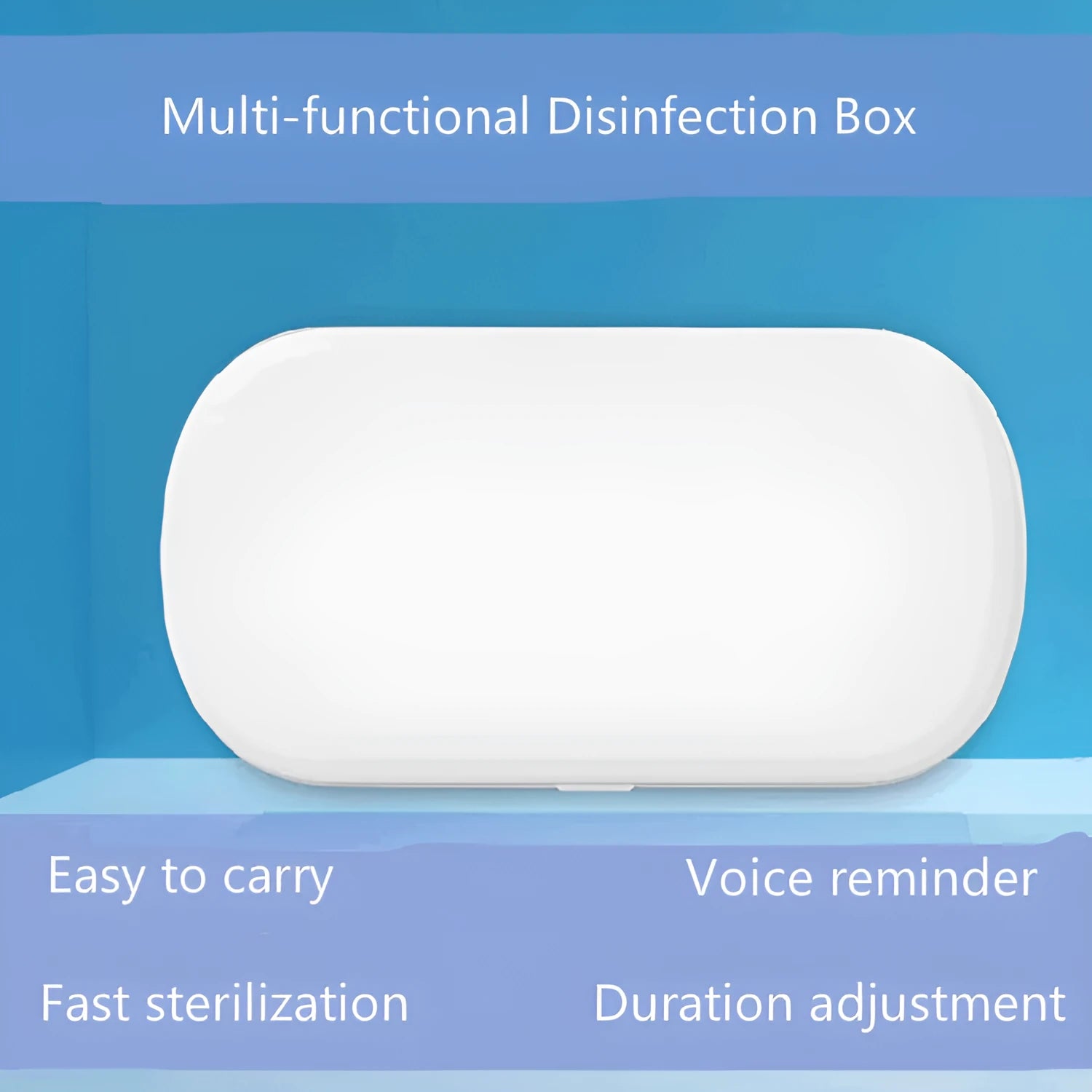 White ABS plastic UV steriliser box with wireless charging for phones and jewellery.
