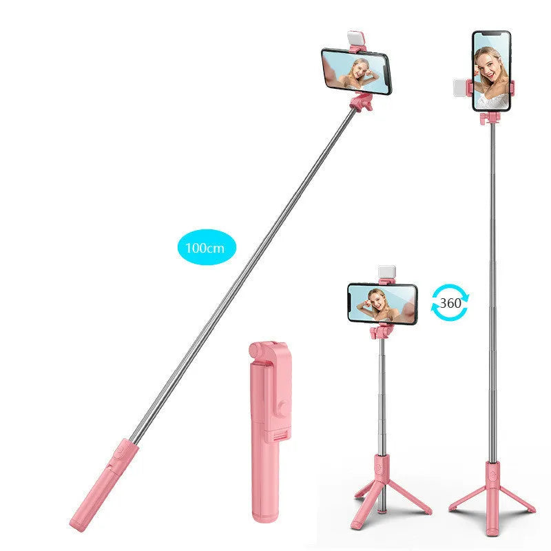 Aluminium alloy Bluetooth selfie stick tripod with phone holder in multiple colours