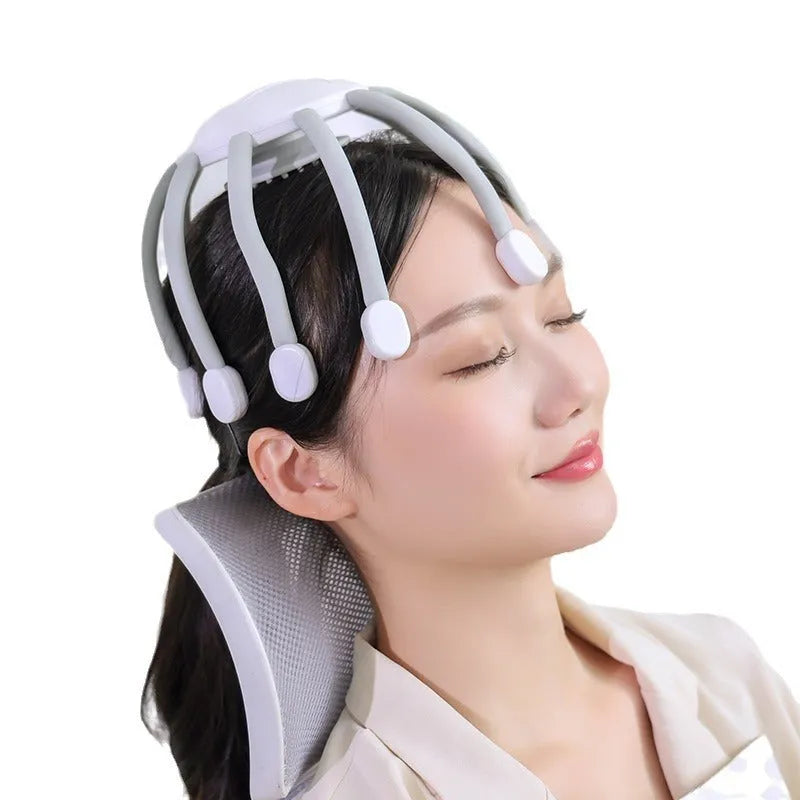 Black USB head massager with multiple claws for scalp vibration relaxation