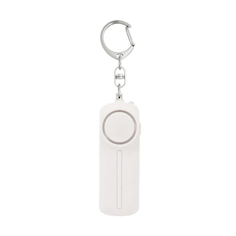 Compact pink personal safety alarm with keychain attachment showing dimensions 86x30x20mm