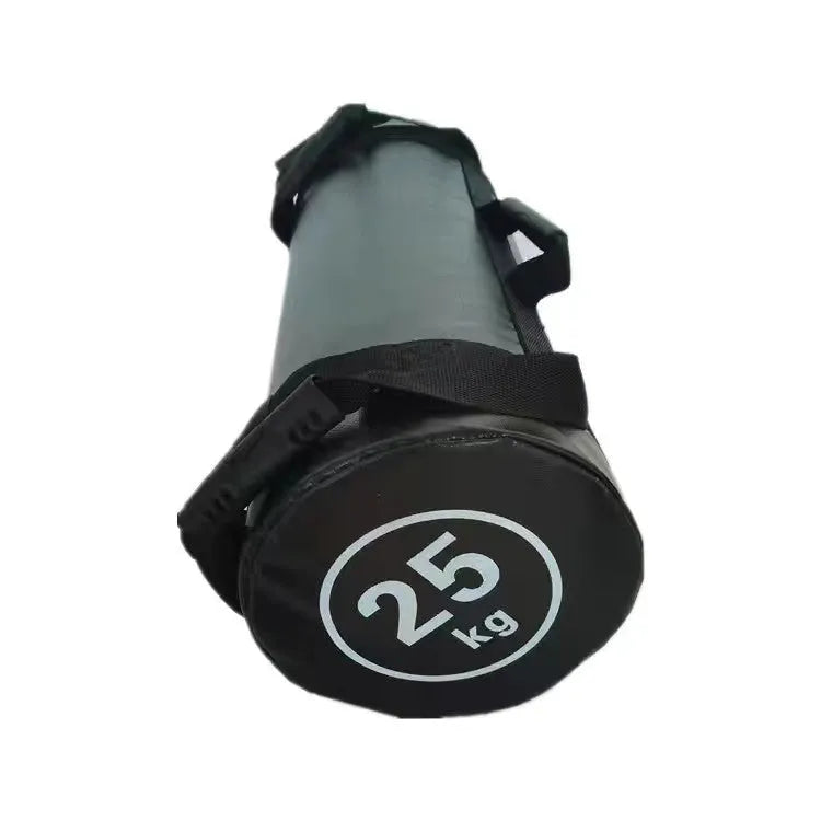 White PVC fitness training sandbag for weight lifting and physical conditioning exercises