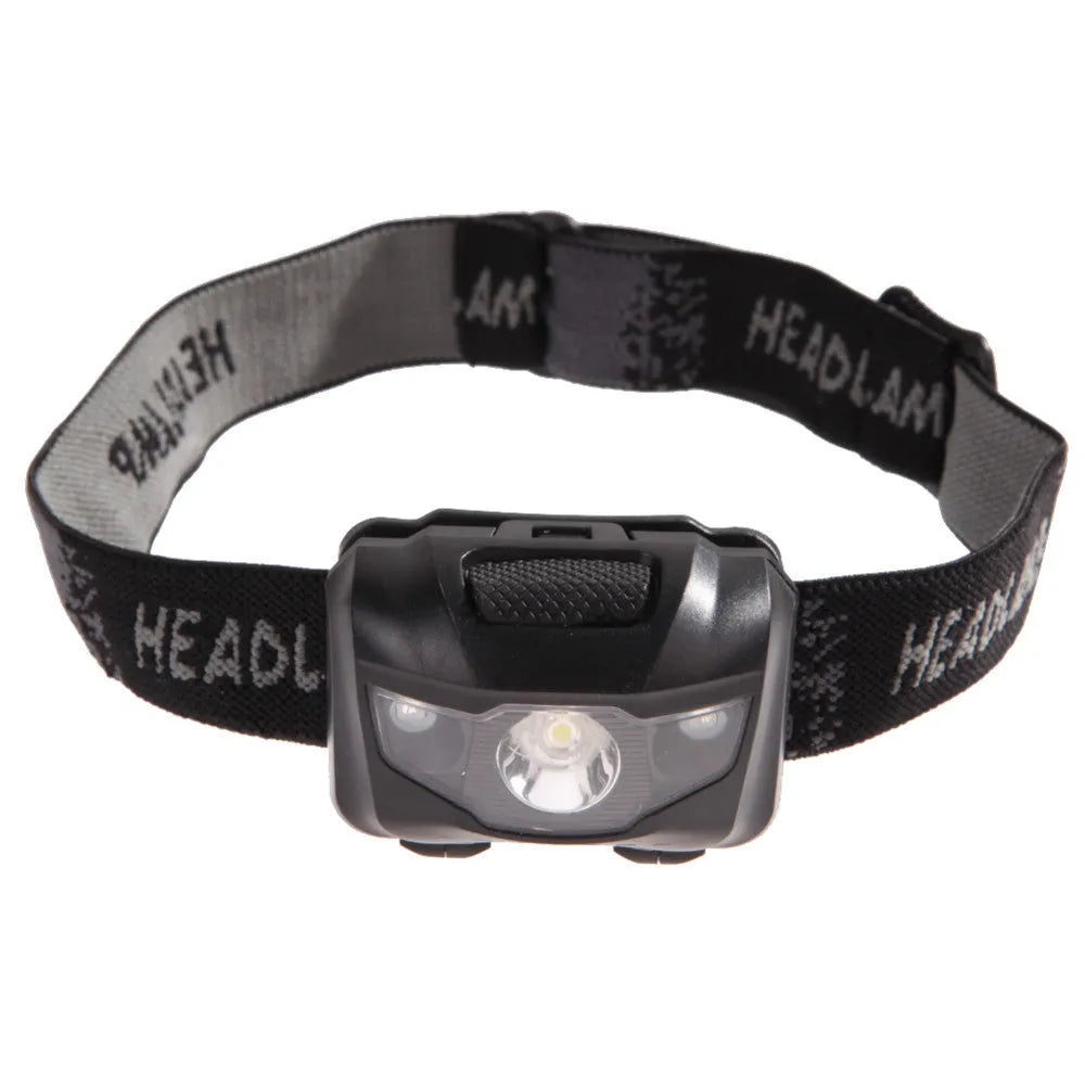 Cat Eye 2nd generation waterproof head torch in black, showing white and red LEDs on an adjustable headband.