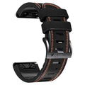 Silicone skin patch quick release watchband in black and brown for Garmin Fenix 7X 6X 5X series