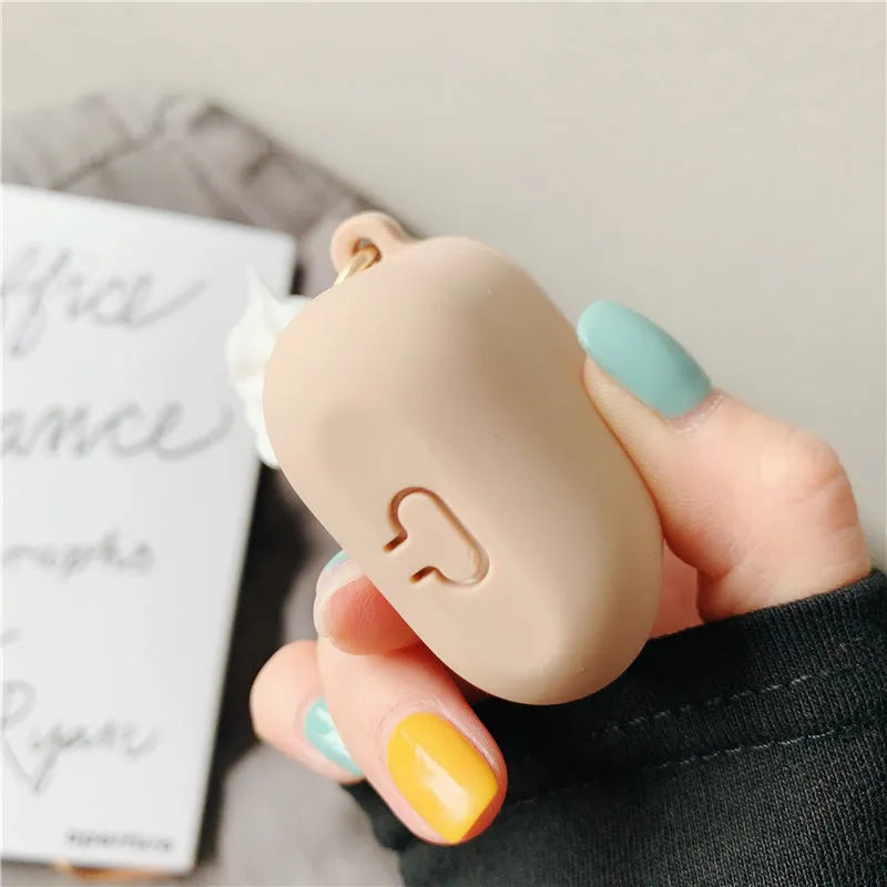 Silicone AirPods 2 case protector with Cylinder Ice Cream decorative design