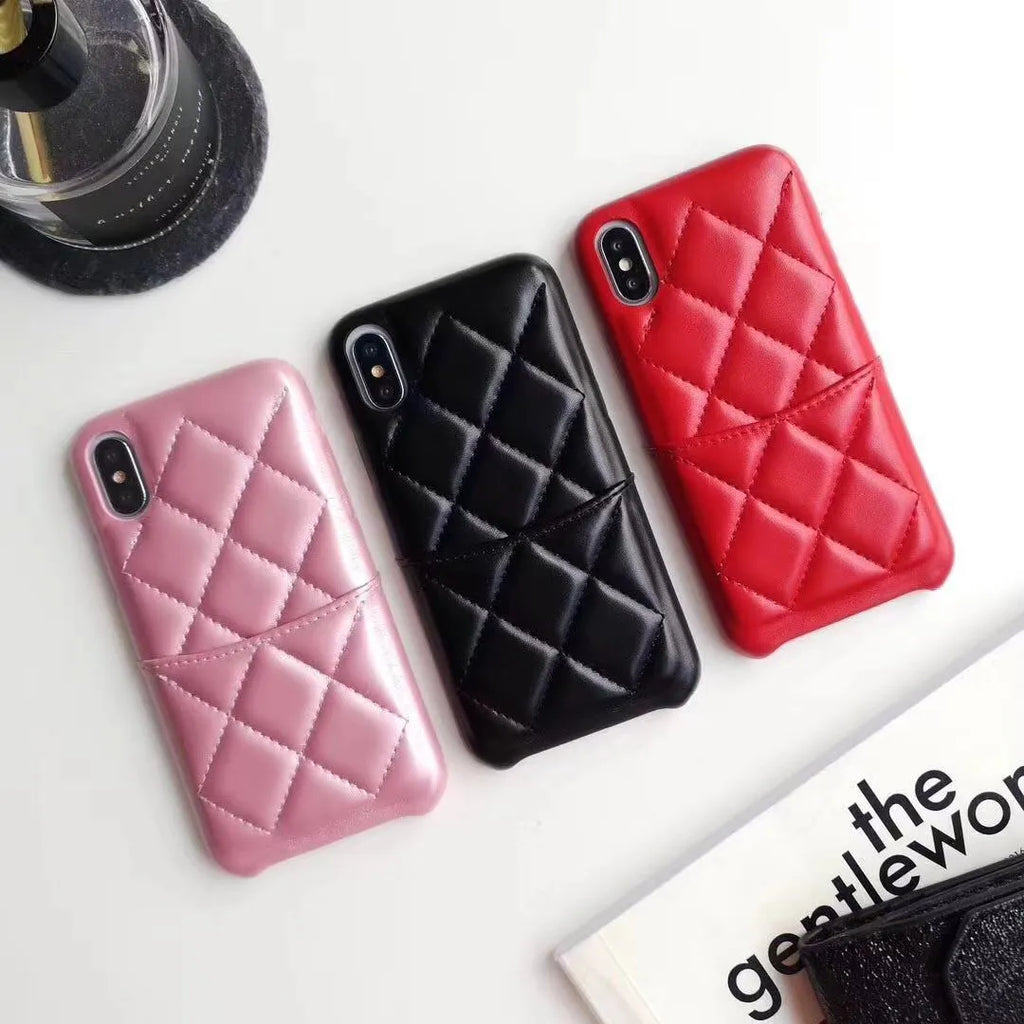 Black leather iPhone case compatible with iPhone XS Max and older models