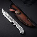 One-piece keel outdoor survival knife with 140mm 5CR13 blade, 120mm handle and 260mm full length