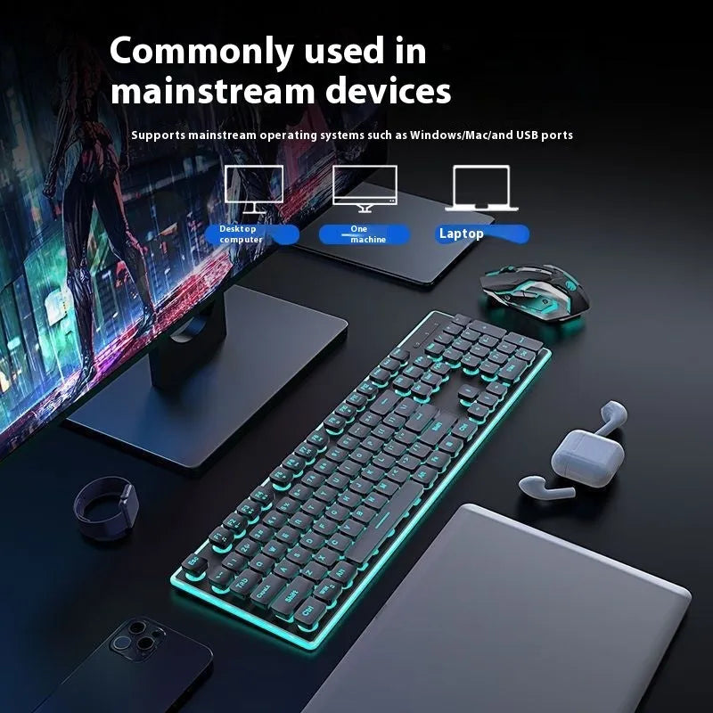 Wireless Bluetooth keyboard with mute button in cherry blossom pink colour on a desk.