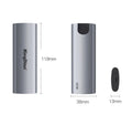 Grey portable SSD external hard drive with USB 3.0 interface for mobile phone and computer connection