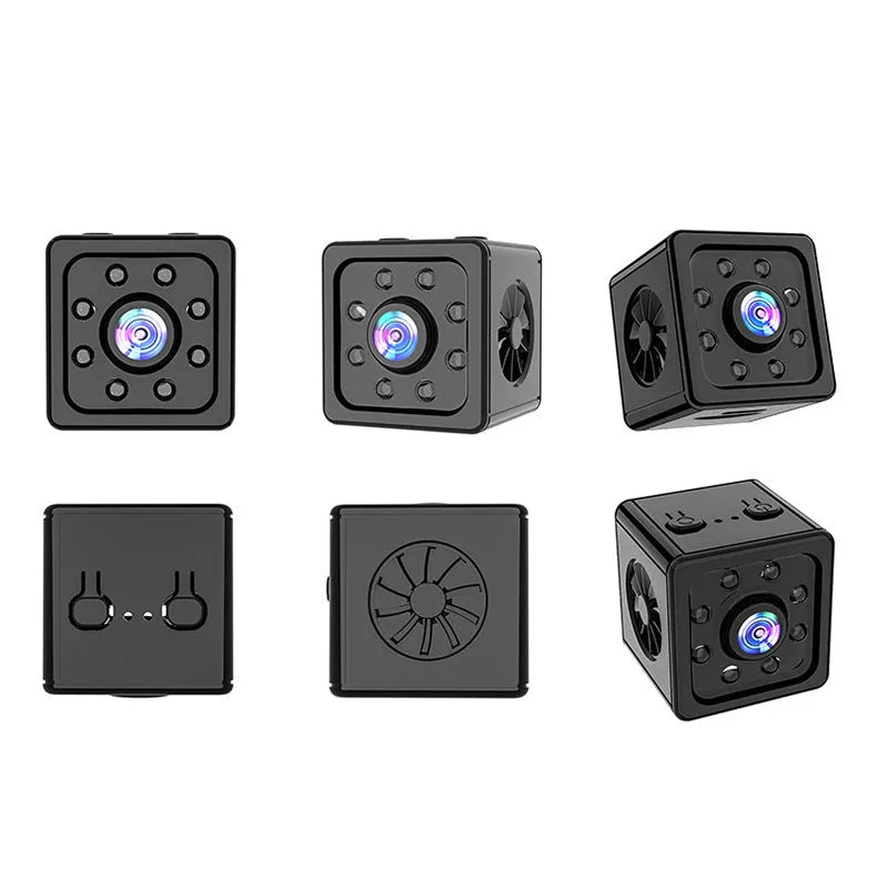 Black cube-shaped HD K13 remote network sports camera with bracket mount showing 26mm dimensions