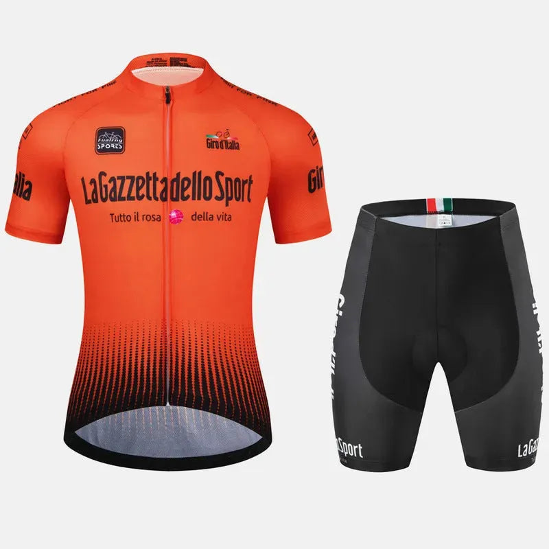 Loop road bike short sleeve cycling suit in breathable polyester fabric.
