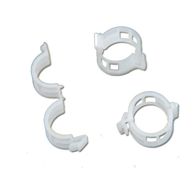 Pack of 50 plastic plant grafting clips in assorted colours for securing tomato stems.