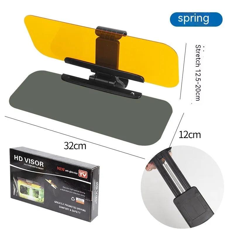 Anti-high beam goggles car sun visor with telescopic adjustment and acrylic lens