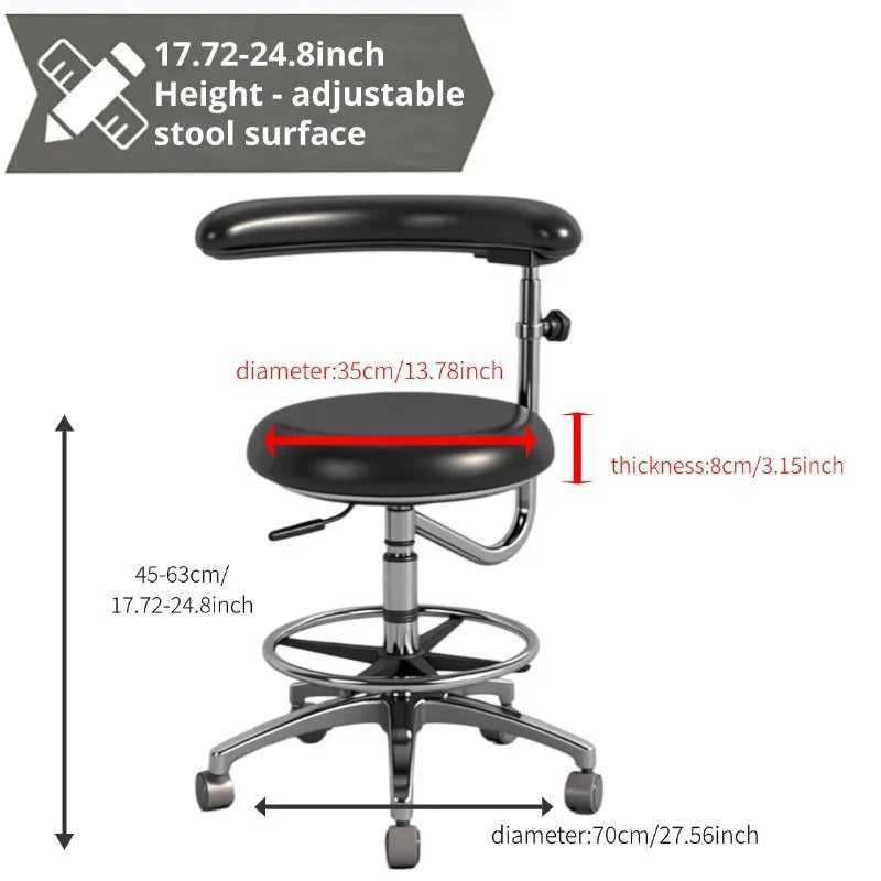 Black leather dental chair for hospital and clinical use