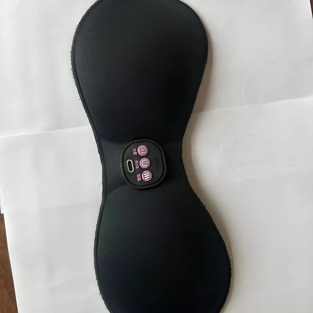 Black electric massage bra with inner cushion chest paste and adhesive chest stickers