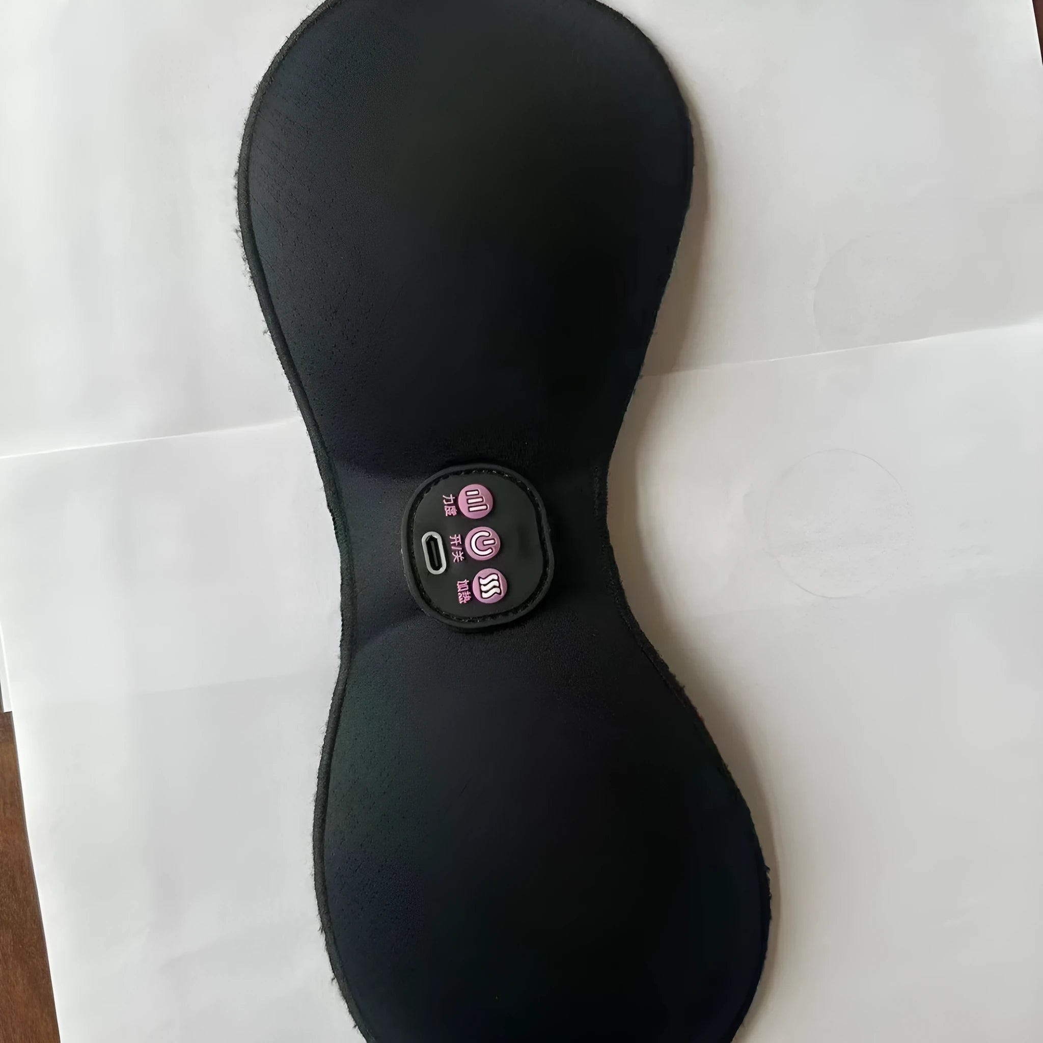 Black electric massage bra with inner cushion chest paste and adhesive chest stickers