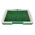 Green synthetic grass indoor dog toilet patch with three-layer removable tray system