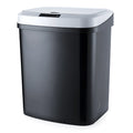 Plastic induction trash can with lid in black or white for living room, kitchen, or toilet