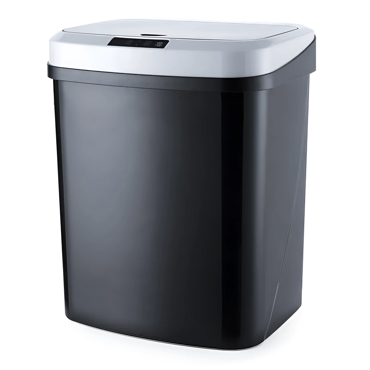Plastic induction trash can with lid in black or white for living room, kitchen, or toilet