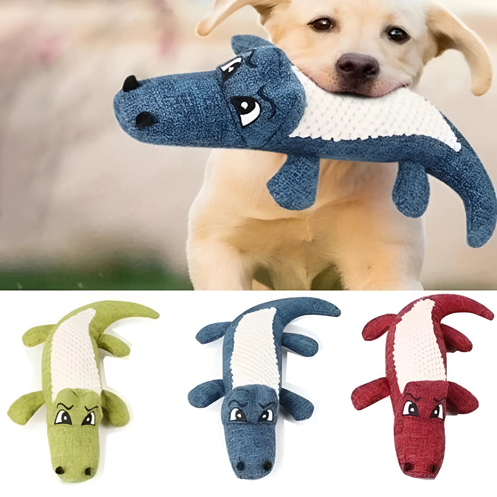 Blue, green, and red corn grid texture pet plush toy for cats and dogs with biting sound.