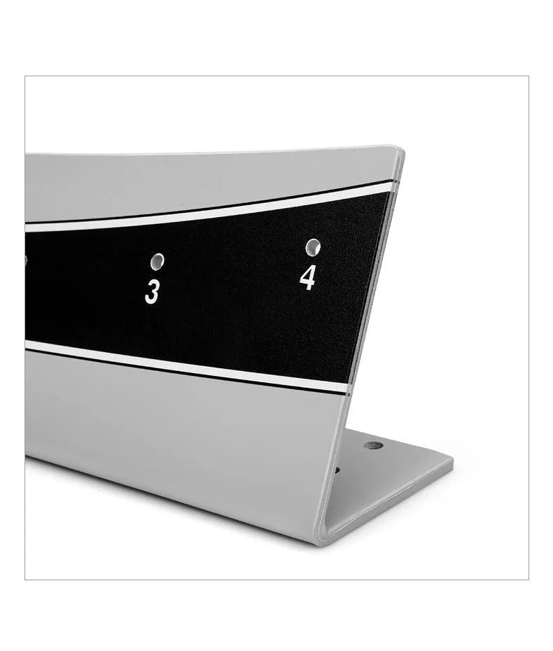 Adjustable golf putter trajectory balance simulator with PVC construction
