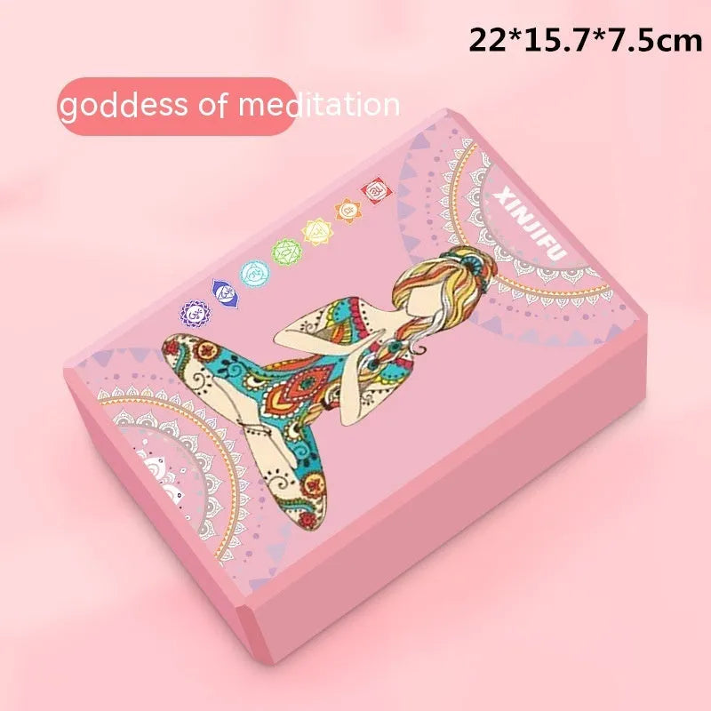 High-density EVA yoga block in mint green colour showing its rectangular shape and flat sides.