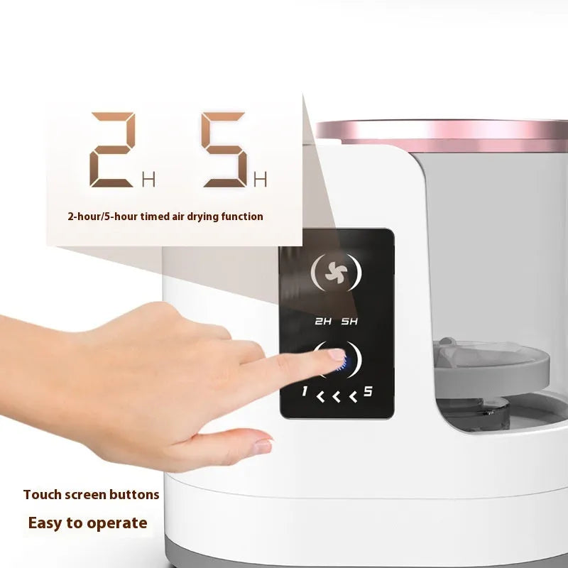 Electric makeup brush cleaner station with drying chamber, silicone bowl, 192 x 122 x 173mm, EU or USB plug