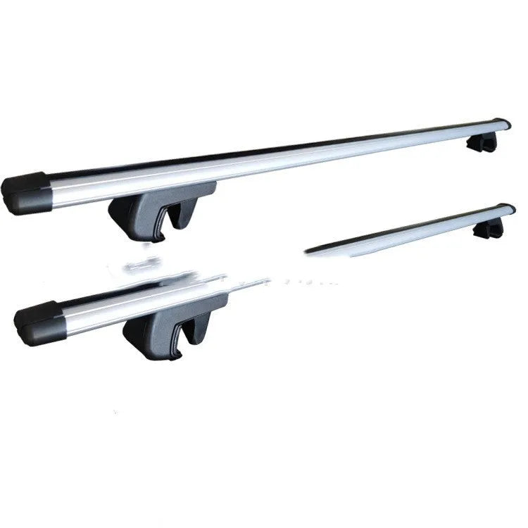 GM SUV alloy roof rack crossbars showing adjustable width between 120cm and 135cm