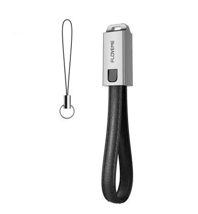 20cm leather iPhone charging cable with zinc alloy lightning connector in three colours