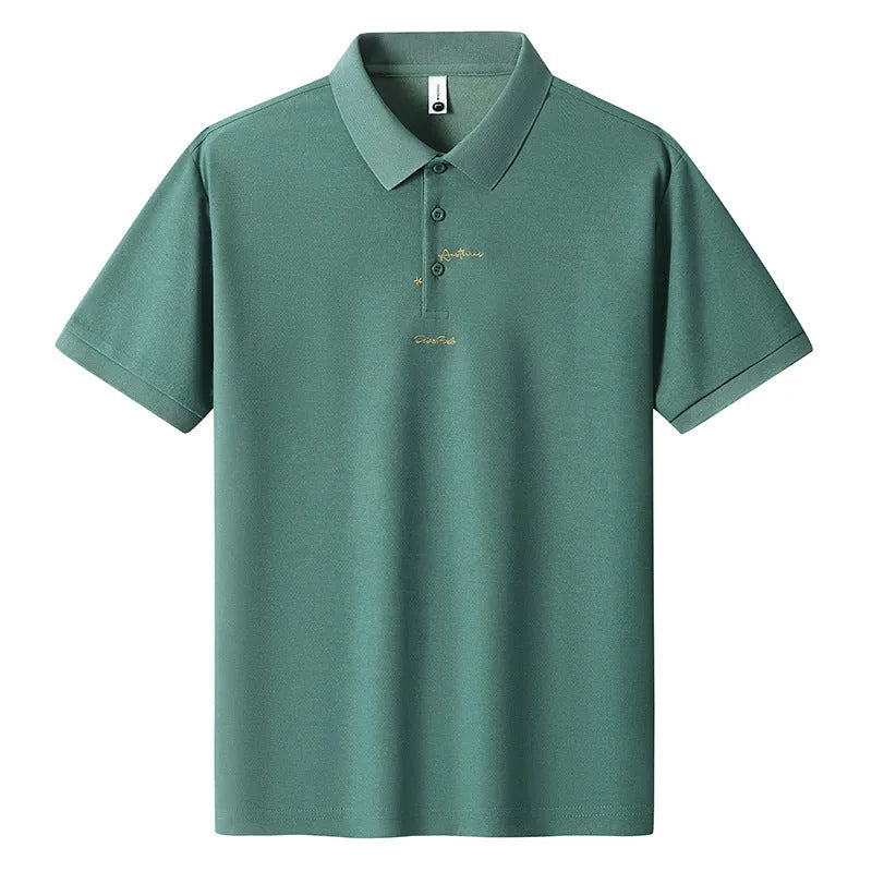 Men's loose fit cotton t-shirt with letter print in multiple colour options on a size chart.