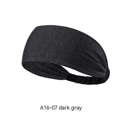 Women's quick-drying antiperspirant yoga hair band in polyester fibre, striped and solid colour options