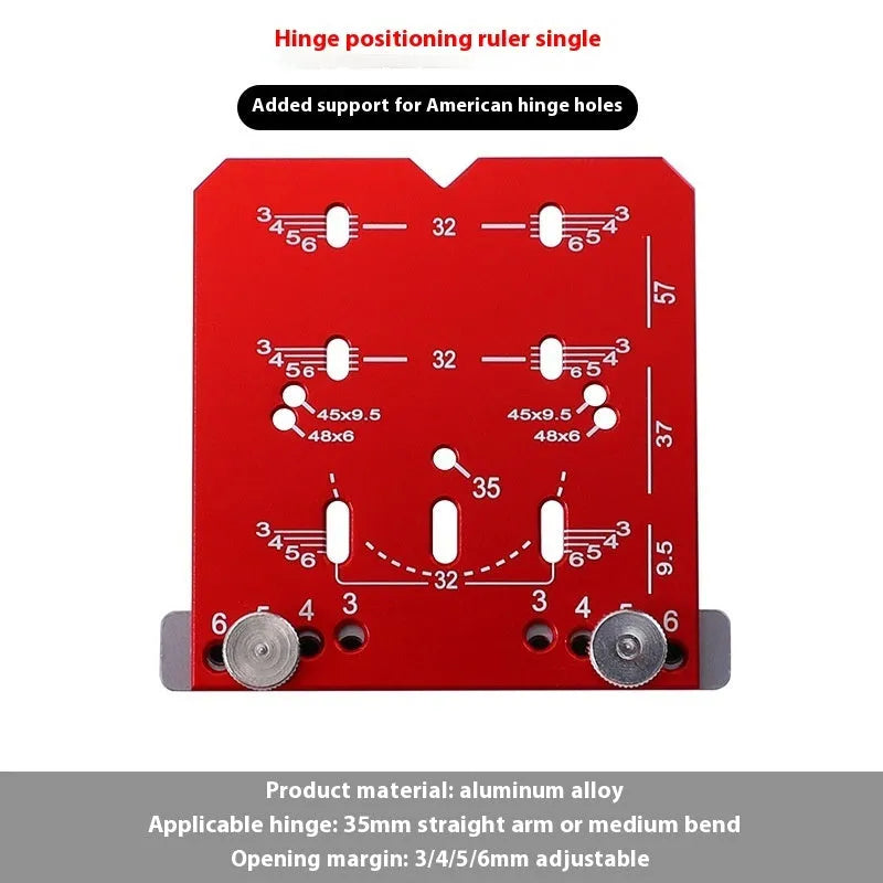 35mm adjustable hinge positioning ruler with aluminium alloy construction and hard alloy blade tapper