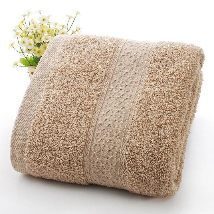 Thickened cotton bath and beach towel in apple green colour