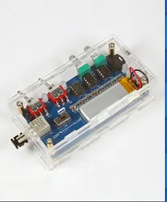 Tesla coil driver board unit with 3.5mm audio port, showing dimensions 100x115x205mm.