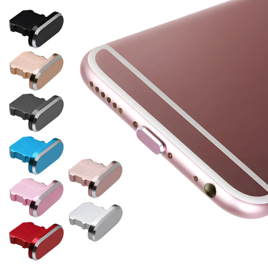 Aluminium alloy mobile phone charging port dust plug for iPhone in multiple colour options