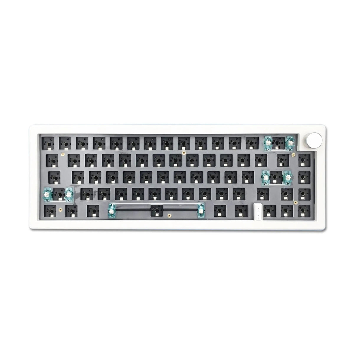 DIY hot-swappable mechanical keyboard kit with RGB backlight and control knob