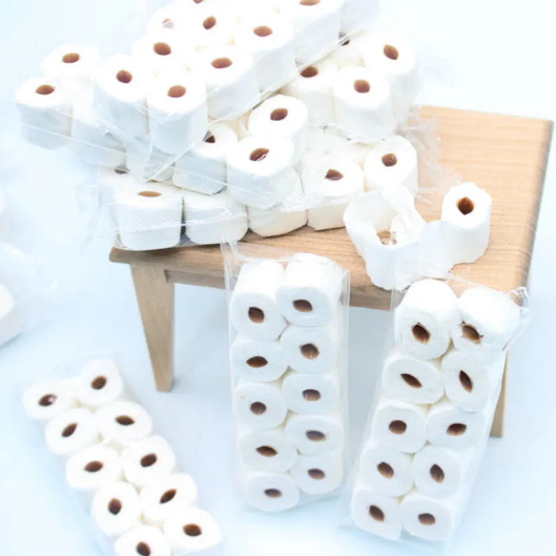 Simulated tissue roll paper model toy for children with 30x15x80mm dimensions