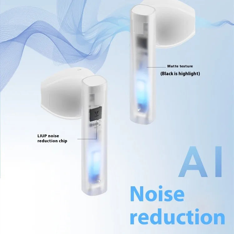 Active noise cancellation sport gaming Bluetooth headset with charging compartment, Bluetooth 5.4, IP54, in Black Orange or Blue White.