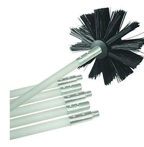 Flexible 600mm long chimney cleaning brush with nylon bristles for dryer pipes and range hoods.