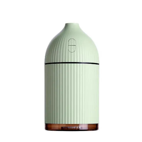 White ultrasonic aromatherapy diffuser humidifier with LED light and 300ml water bottle.