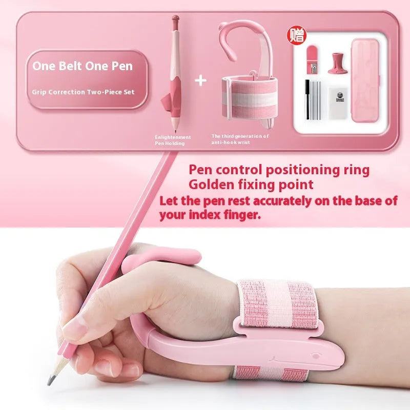 Blue anti-hook wrist brace pen control corrector for children's writing posture