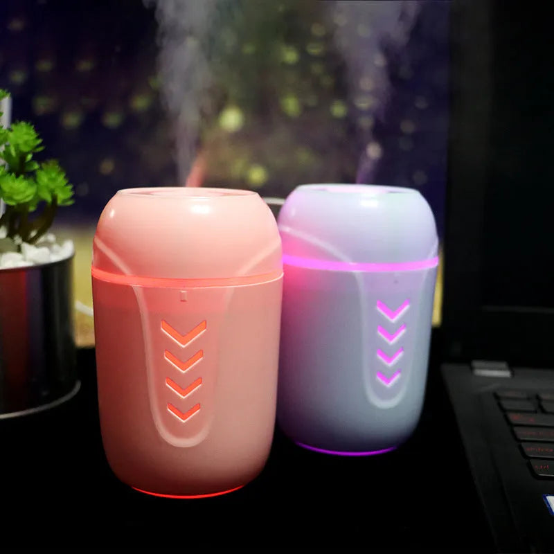 X3 portable car humidifier with columnar design in blue, pink and white colour options