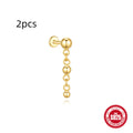 S925 sterling silver water drop earrings with flat spiral puncture in a gold tone finish.