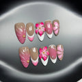 Plastic manicure armour with 3D French style lily flowers for nail art
