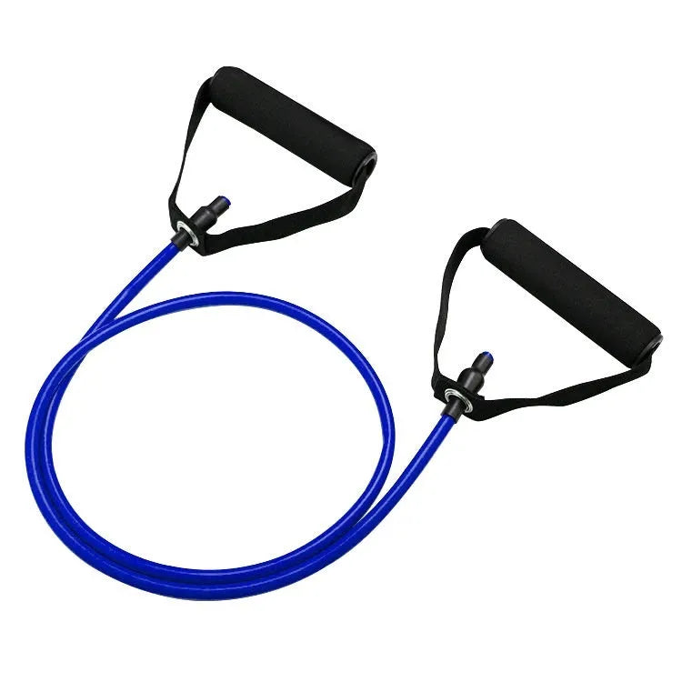 Adjustable chest expander with TPE resistance bands in yellow, green, red, blue, and black colour-coded tension levels