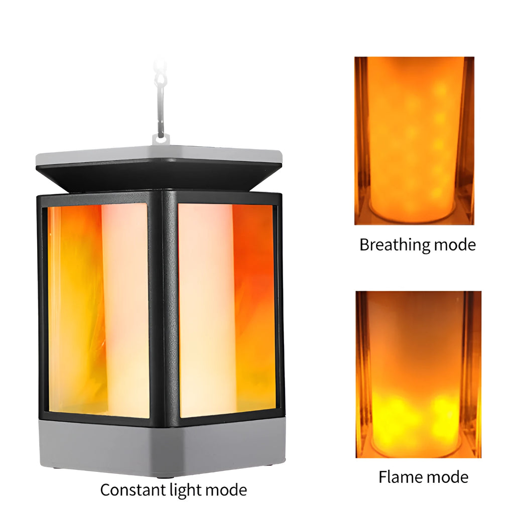 Black antique flame style solar LED street lamp with 99 beads for outdoor garden or district path lighting