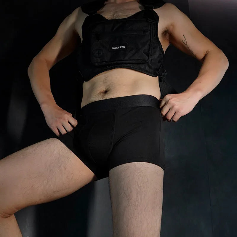 Men's solid colour cotton underwear boxers in black, white, silver grey and light green