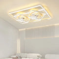 Modern ceiling fan with light featuring thin suction cup design and plastic leaves, 110cm diameter