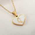 Gold-plated stainless steel necklace with a letter pendant and heart charm on a 45+5cm chain.