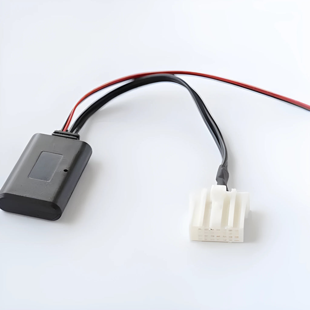Black Mazda Bluetooth audio adapter cable for 2006 and newer models with AUX and Media key.